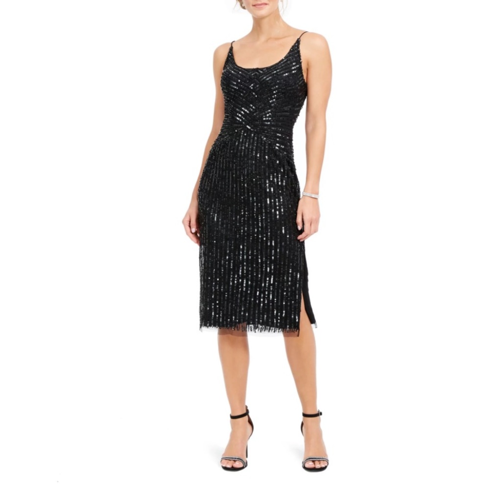 New Adrianna Papell. Beaded black holiday dress